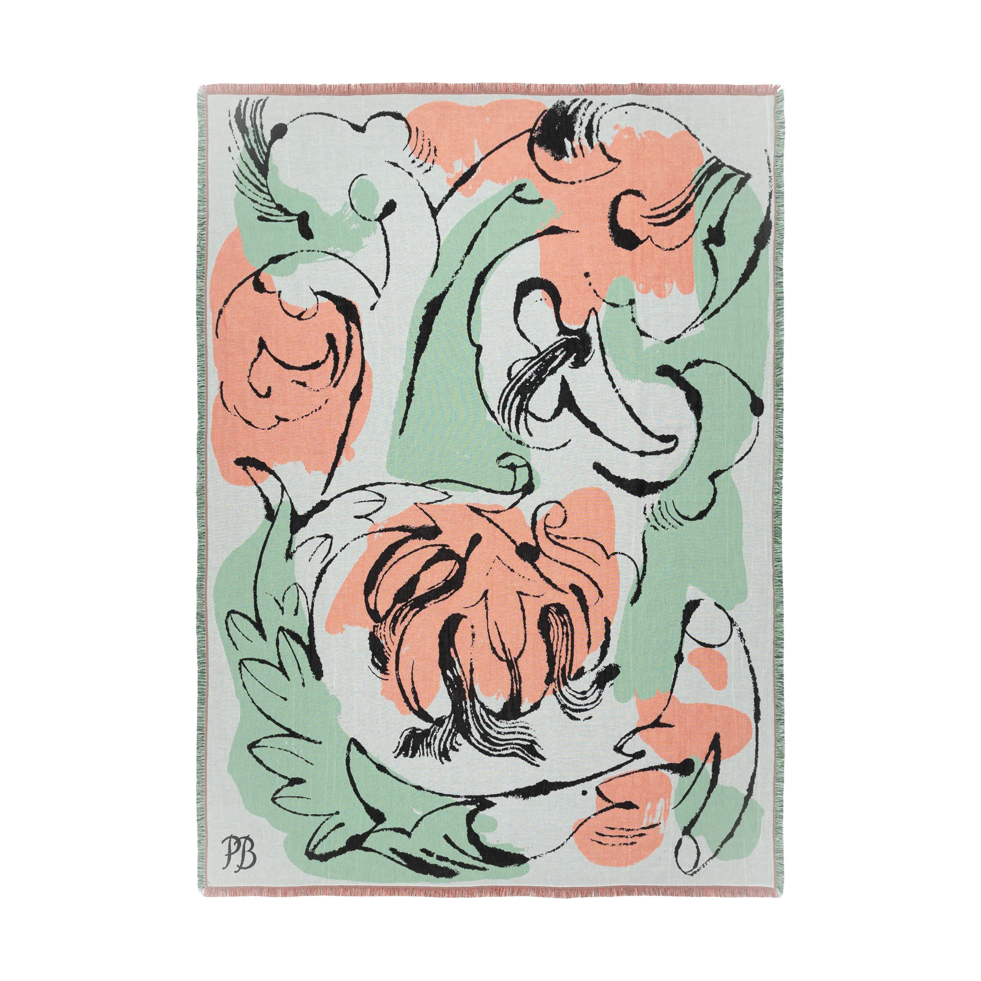 Plaid Vildstjälk 130x180 cm, Offwhite-blu scuro- arancione-rosso Marimekko