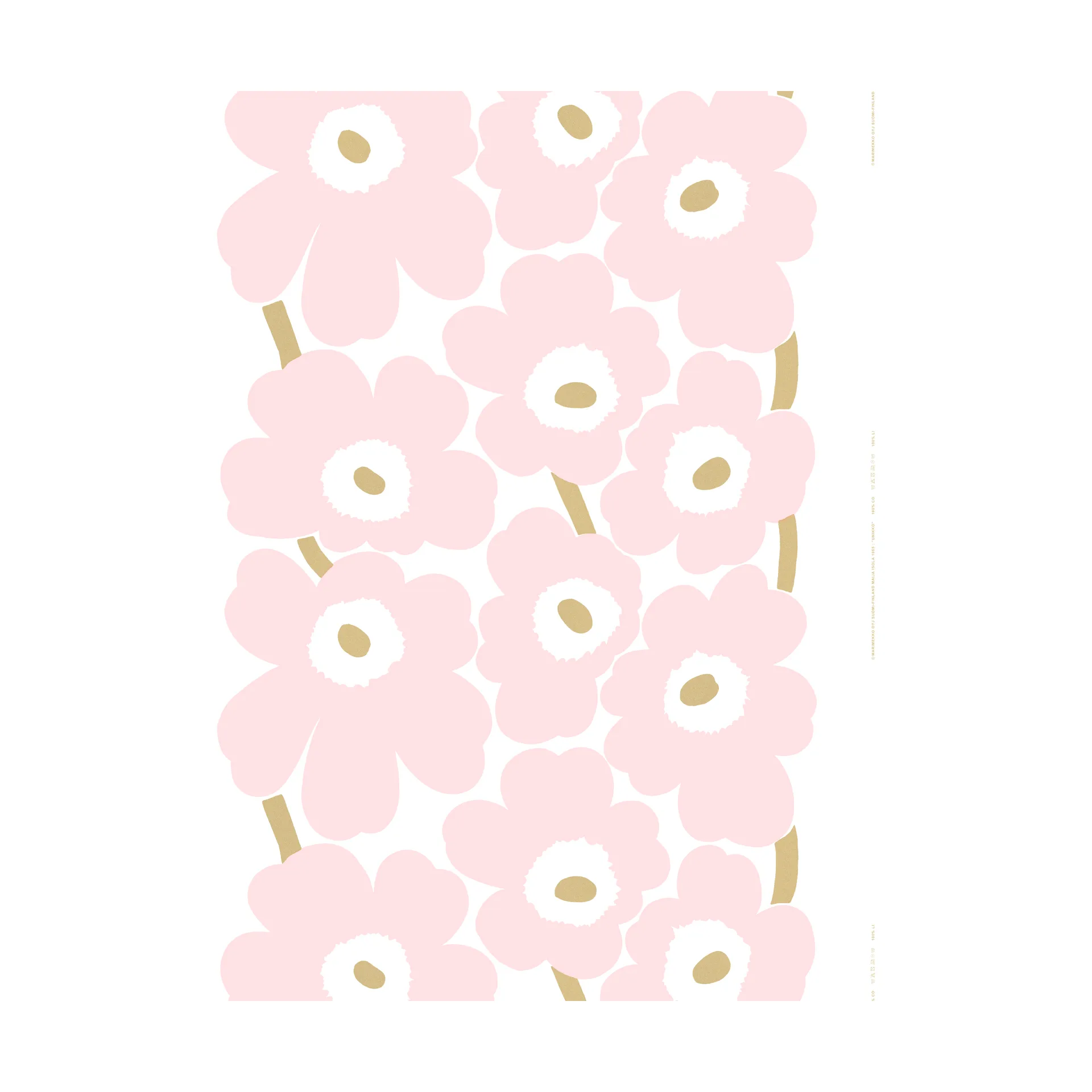Raso Unikko, Bianco-rosa chiaro-gold Marimekko
