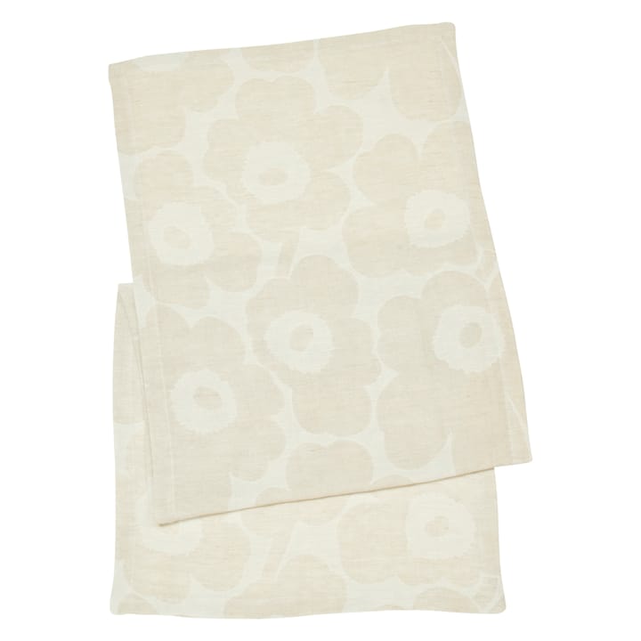 Runner Pieni Unikko beige-nero e bianco - 47x150 cm - Marimekko