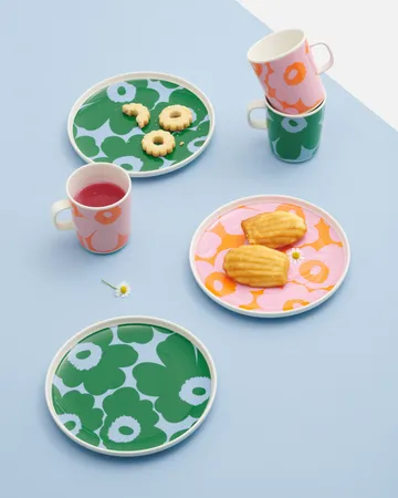 Set colazione Unikko - White-pink-orange, 4 pezzi - Marimekko
