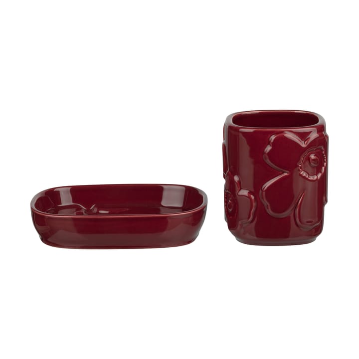 Set da bagno Unikko 2 pezzi - Bordeaux - Marimekko
