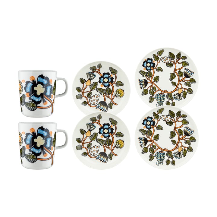 Set da pranzo 6 pezzi Tiara - White-warm orange-green - Marimekko