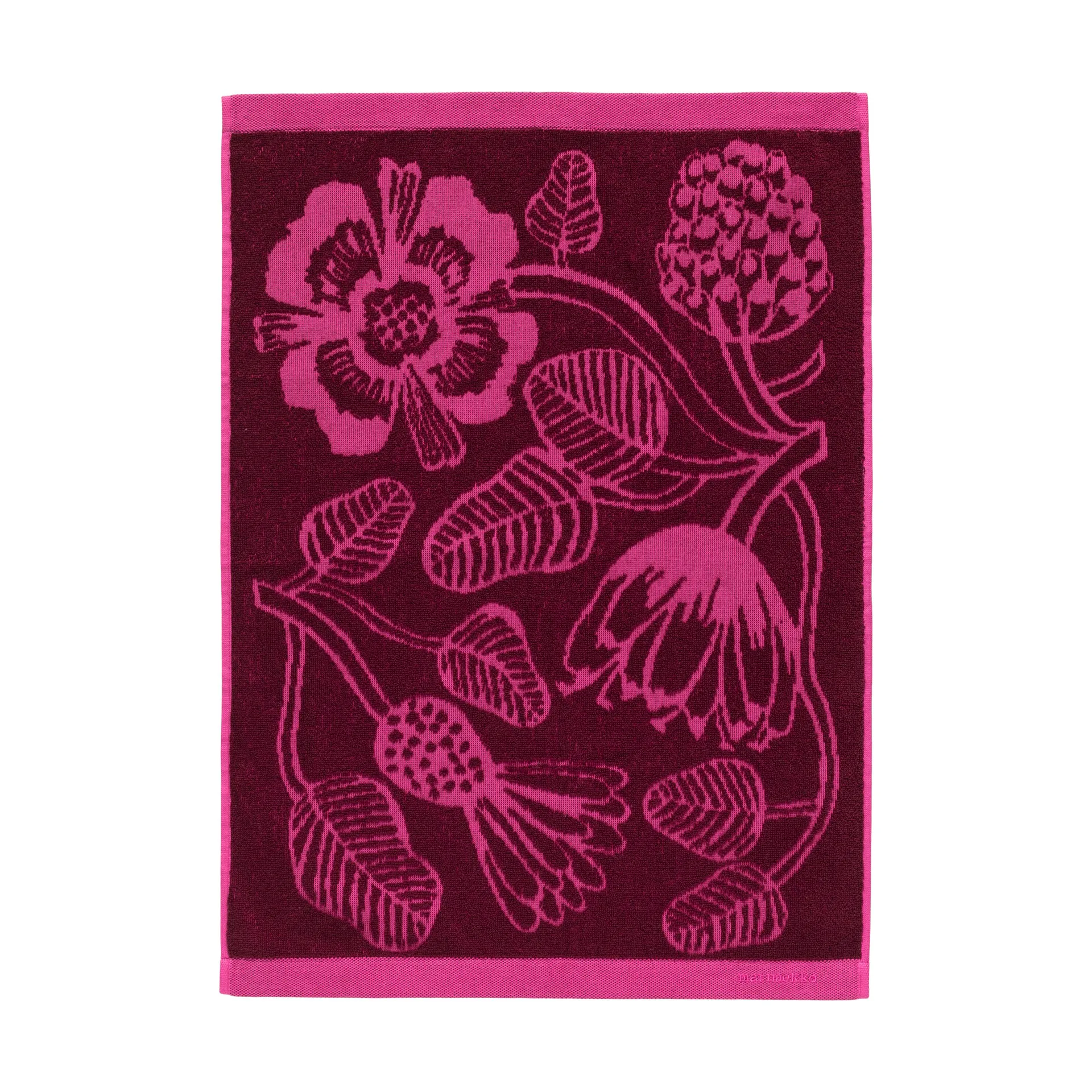 Set di asciugamani Tiara 2 pezzi, Bordeaux-rosa Marimekko