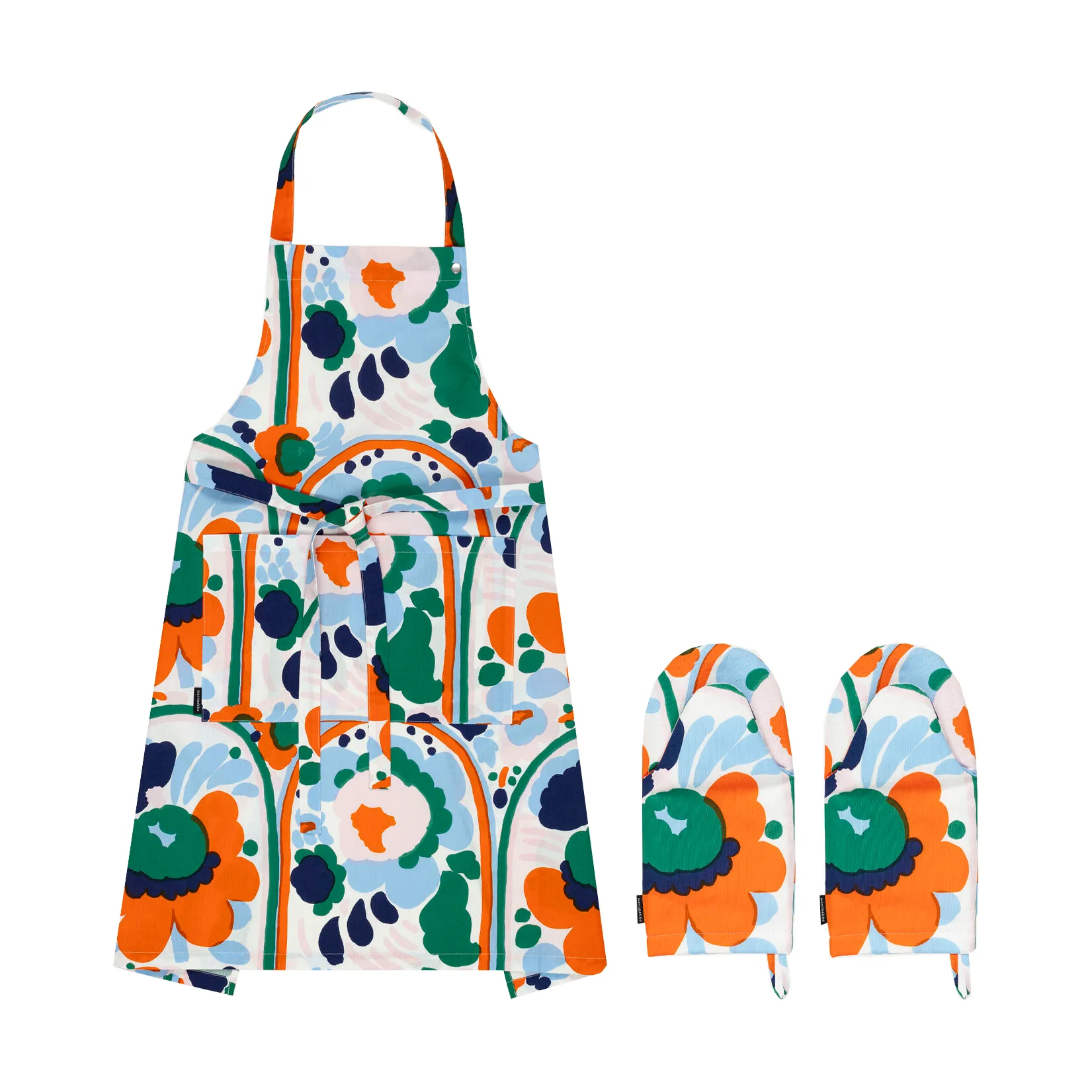 Set di tessuti Karuselli 3 pezzi, Bianco-Arancio-blu-smeraldo Marimekko