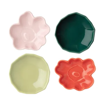 Set piatti Marimekko Unikko & Kivet 4 pezzi - Pink-pear-red-dark green - Marimekko