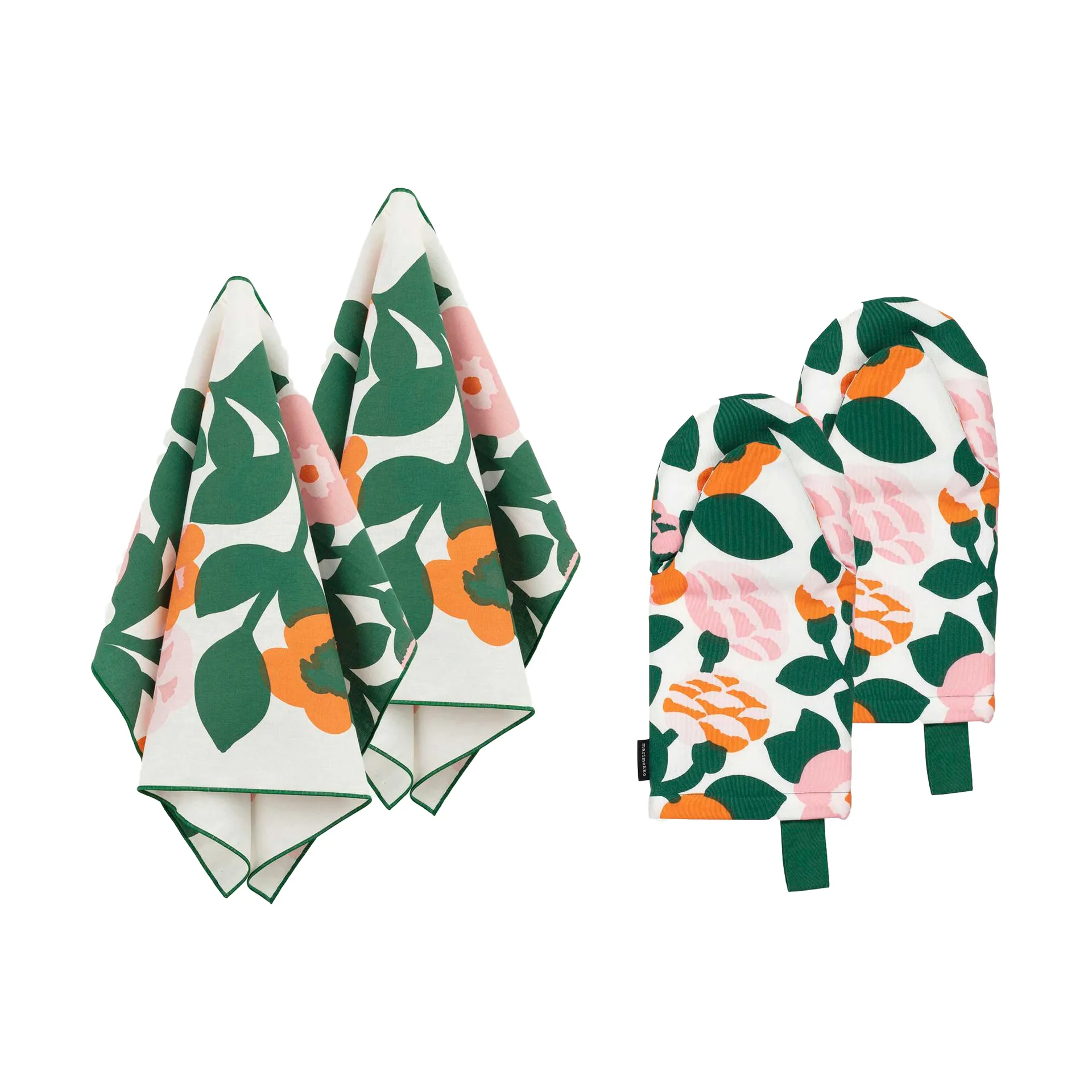 Set tessile Pieni green green 4 pezzi, Verde-arancione Marimekko