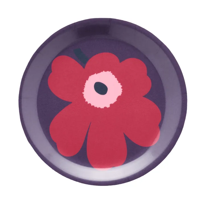 Sottobicchiere Unikko - Prugna-mirtillo rosso-rosa, Ø11 cm - Marimekko