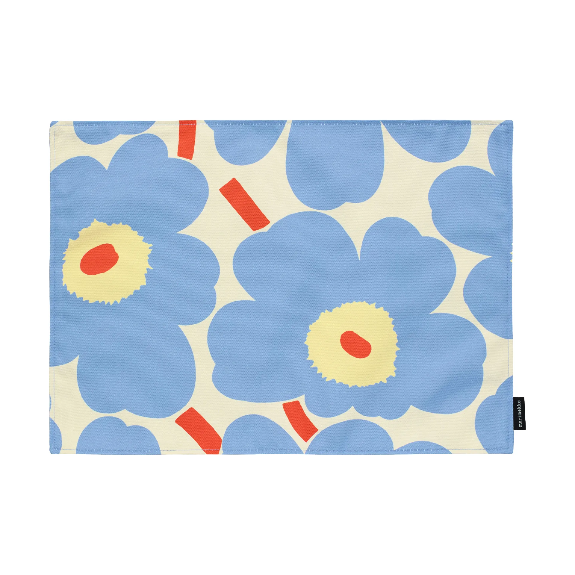 Sottopiatto Pieni Unikko, Bianco sporco-azzurro-melone-rosso arancio, 31x42 cm Marimekko