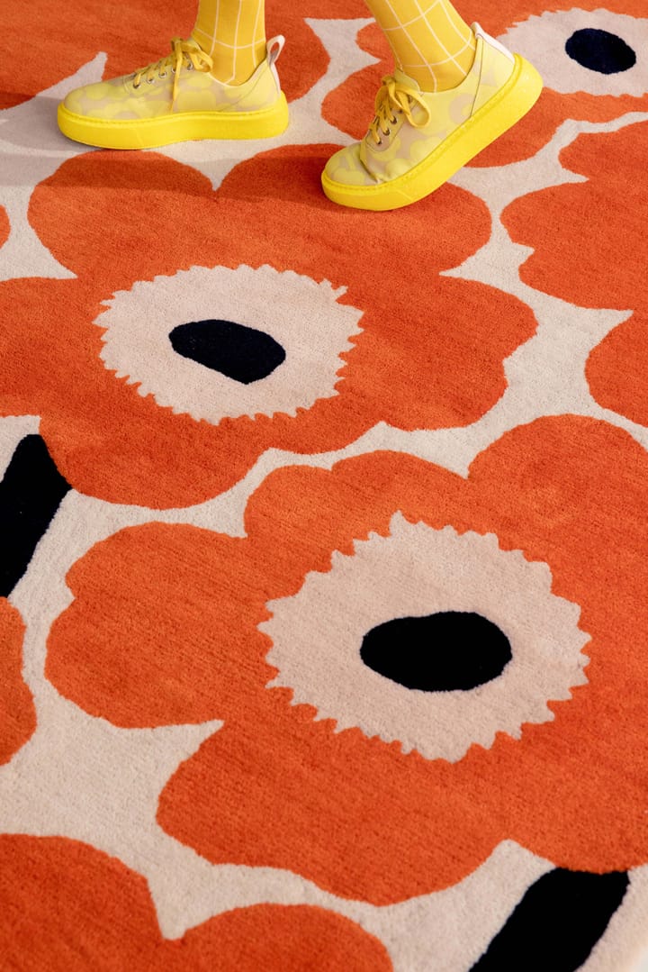 Tappeto in lana Unikko - Orange Red, 250x350 cm - Marimekko