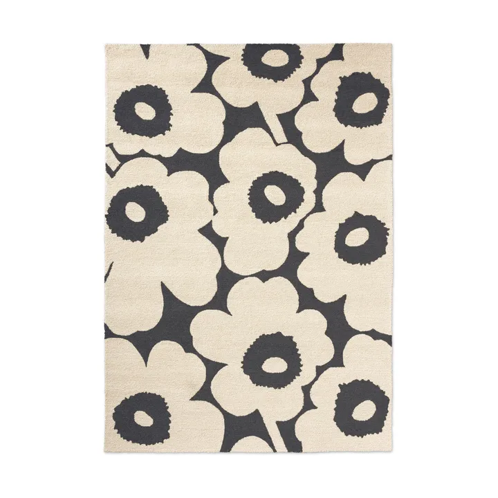 Tappeto Unikko da esterno - Charcoal-white, 200x280 cm - Marimekko