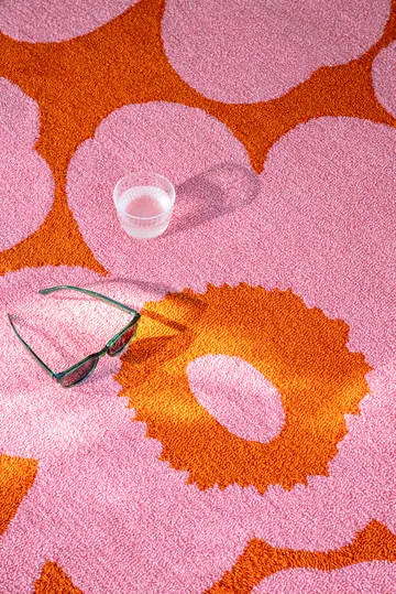 Tappeto Unikko da esterno - Rosa-arancione, 160x230 cm - Marimekko