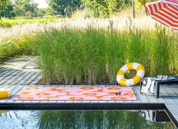 Tappeto Unikko da esterno - Rosa-arancione, 200x280 cm - Marimekko