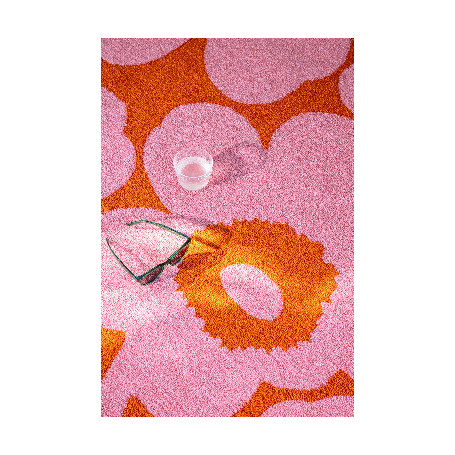 Tappeto Unikko da esterno, Rosa-arancione, 200x280 cm Marimekko