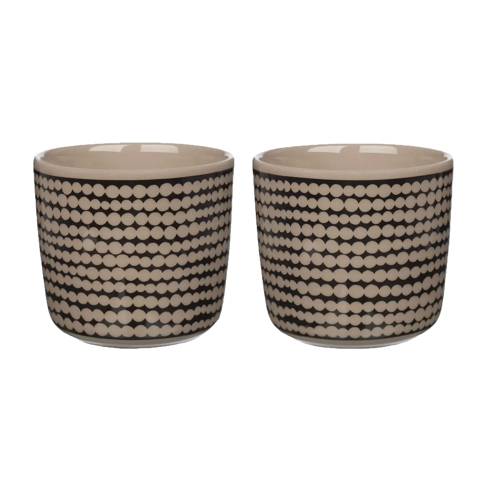Tazza da caffè Räsymatto senza manico, 20 cl, confezione da 2, Terra, nero Marimekko