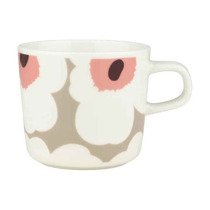 Tazza da caffè Unikko 20 cl - White-clay-powder-dark wine - Marimekko