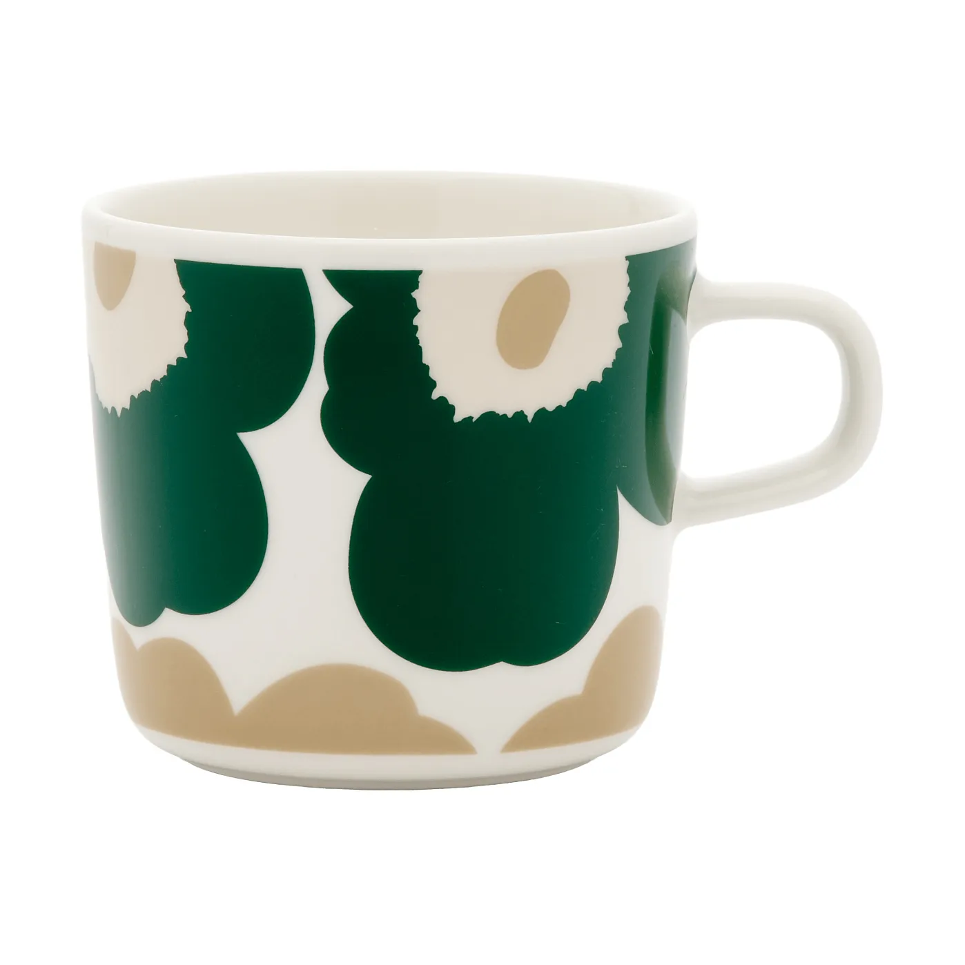 Tazza da caffè Unikko 20 cl, White-dark green-beige-light sand Marimekko