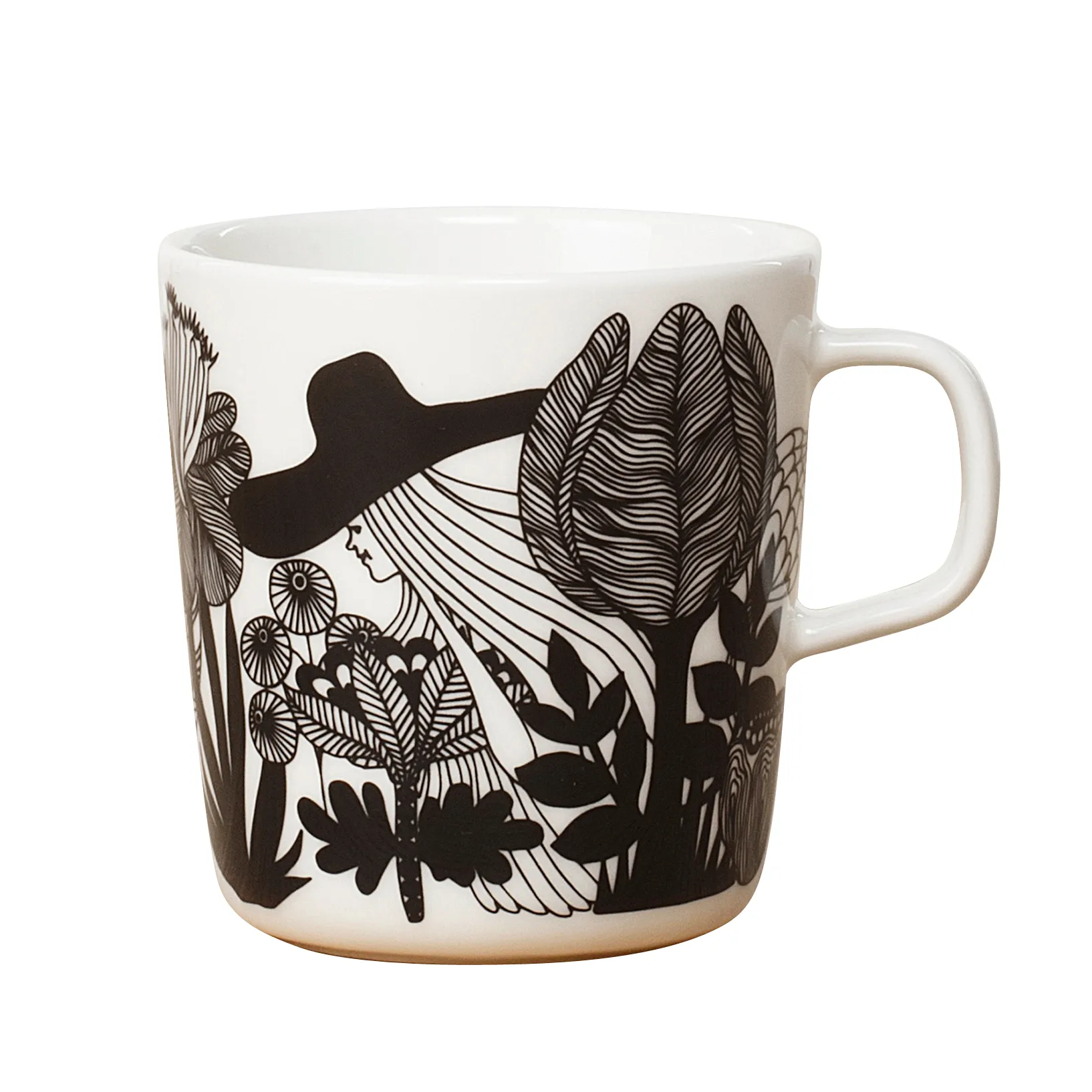 Tazza da tè Siirtolapuutarha , nero-bianco-rosa Marimekko