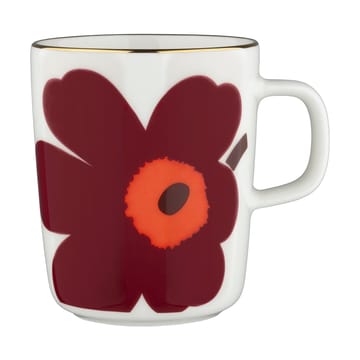 Tazza Juhla Unikko da 25 cl, confezione da 2 - Bianco-bordeaux-oro - Marimekko