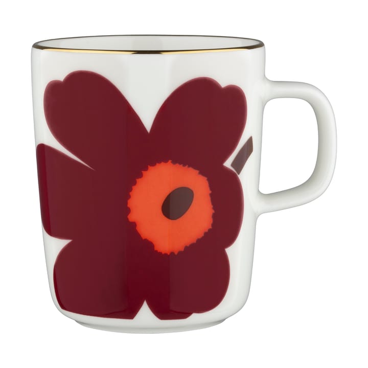 Tazza Juhla Unikko da 25 cl, confezione da 2, Bianco-bordeaux-oro Marimekko