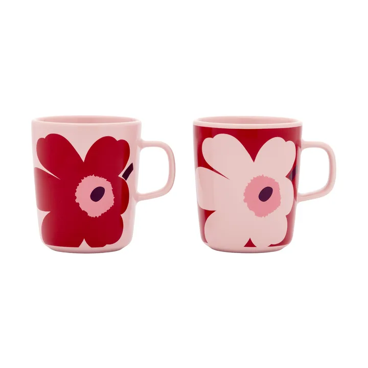 Tazza Juhla Unikko da 25 cl, confezione da 2 - Pink-cranberry-plum - Marimekko