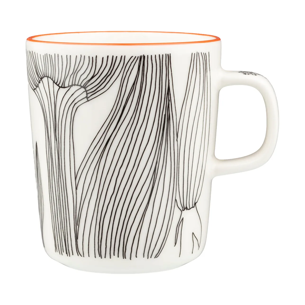 Tazza Kukat Puhkeavat 25 cl, Bianco-nero-Arancio Marimekko