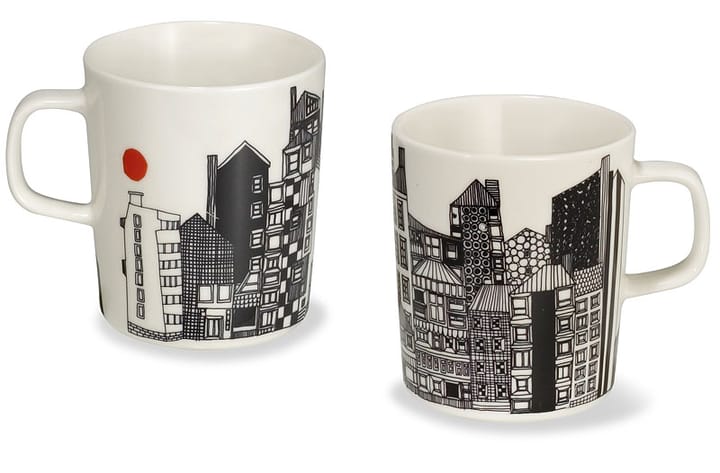 Tazza Siirtolapuutarha 2,5 dl, nero-arancio Marimekko