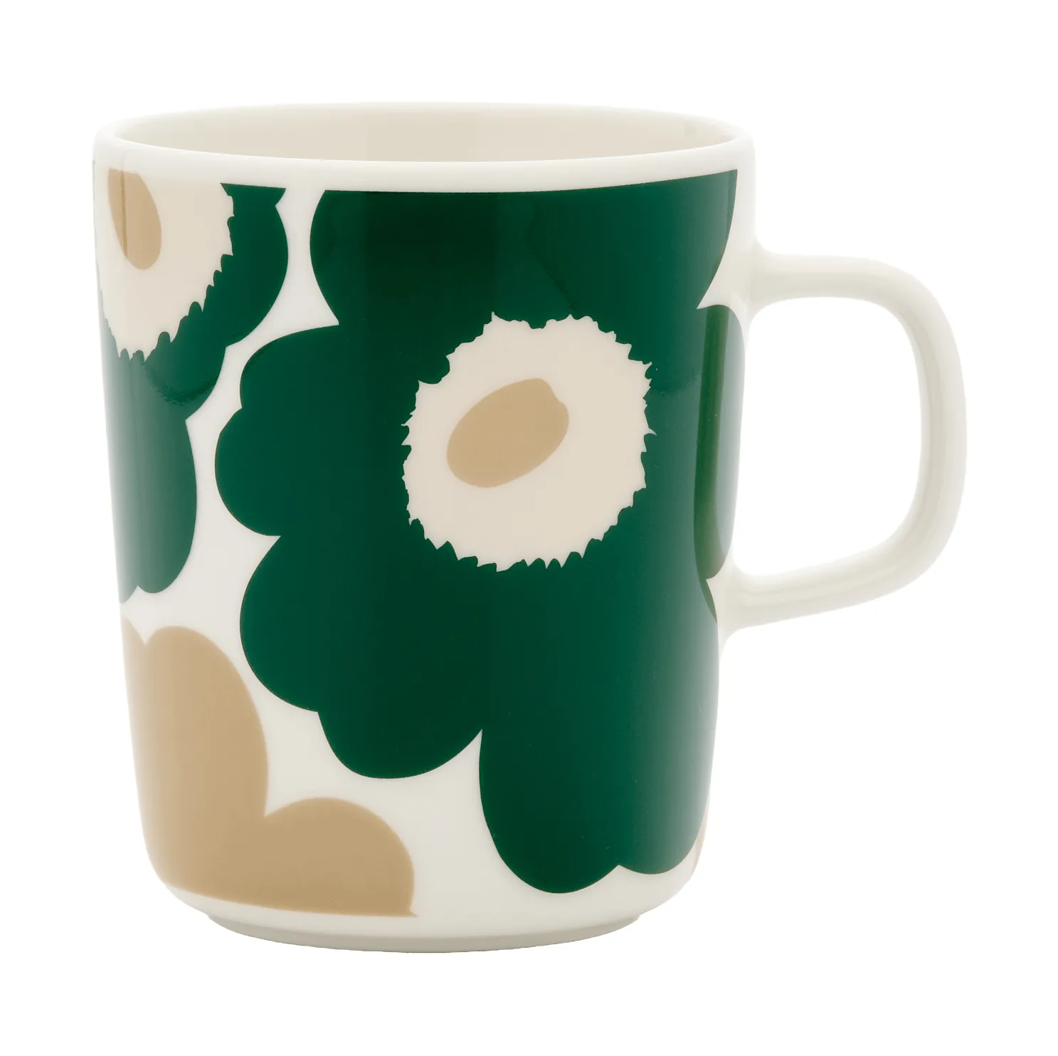 Tazza Unikko 25 cl, White-dark green-beige-light sand Marimekko