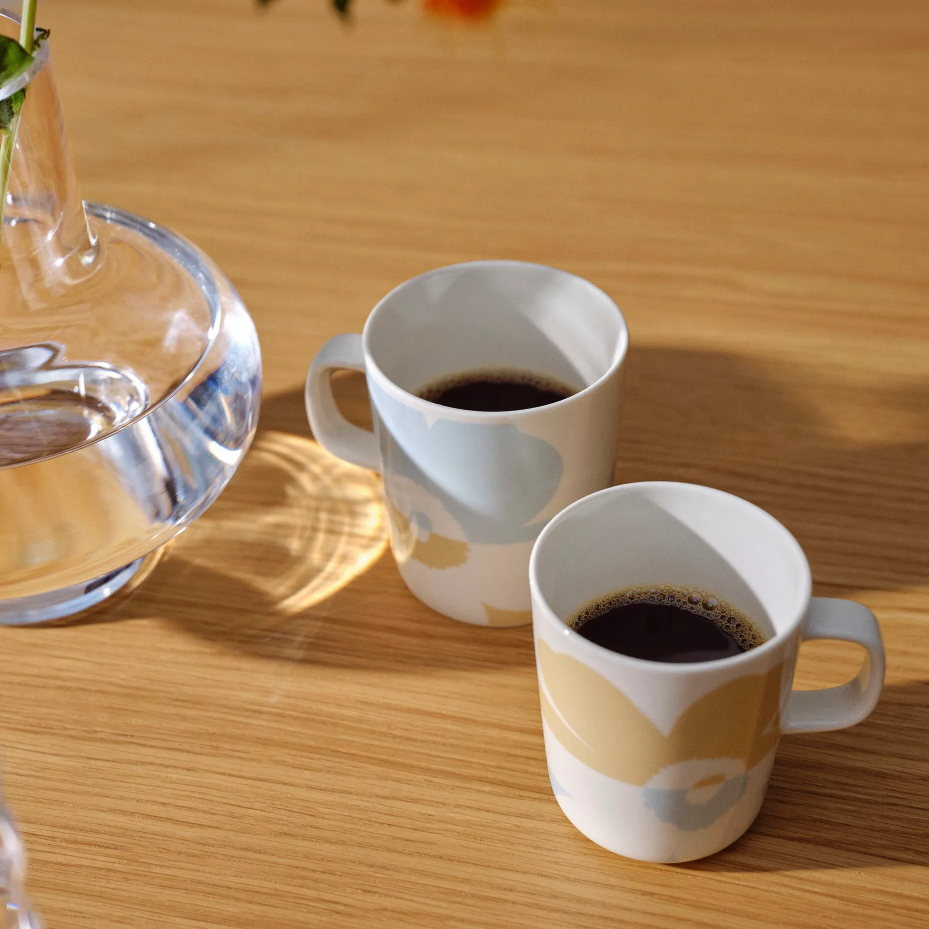 Tazza Unikko 2,5 dl confezione da 2, Bianco-beige-verde acqua  Marimekko