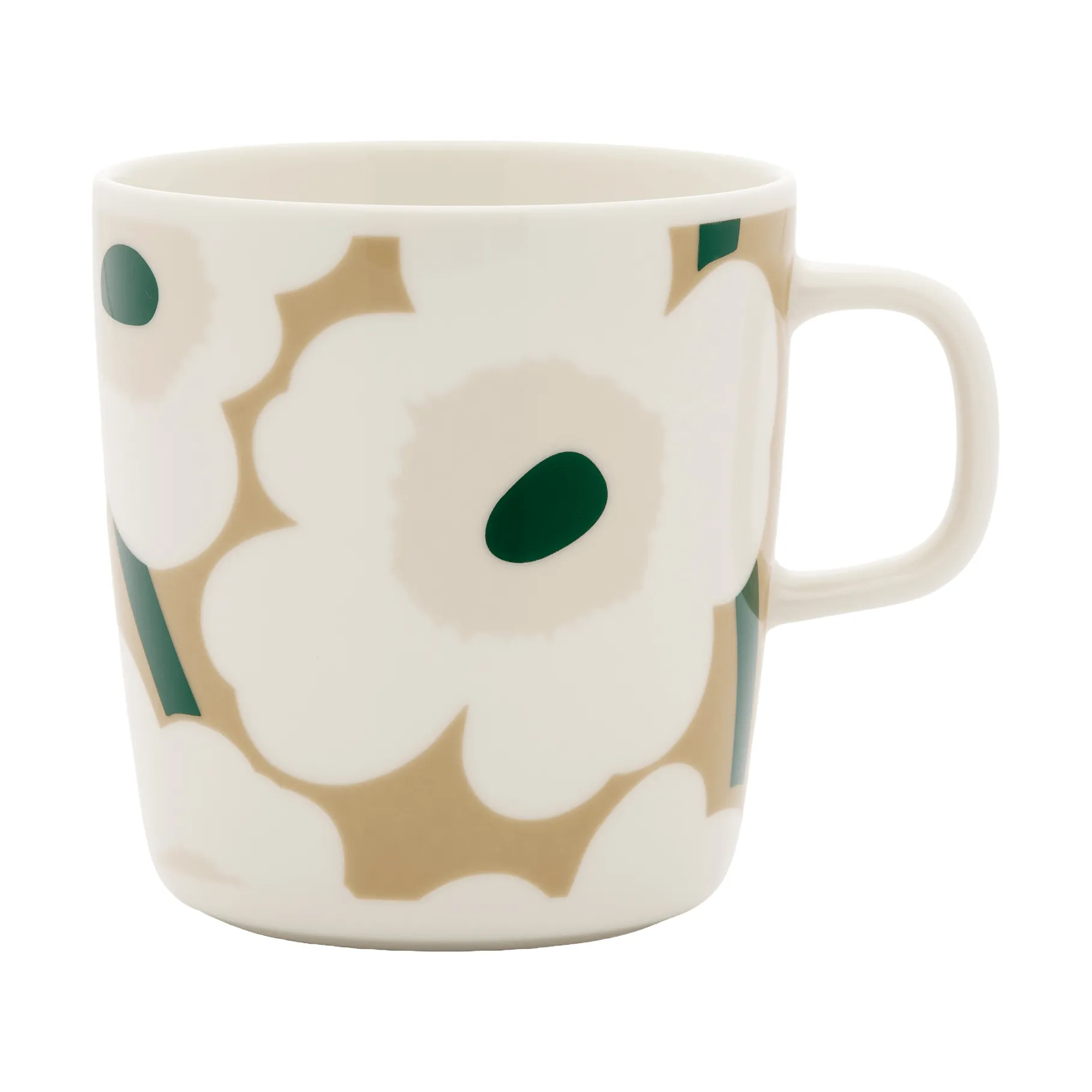 Tazza Unikko da 40 cl, White-beige-light sand-dark green Marimekko