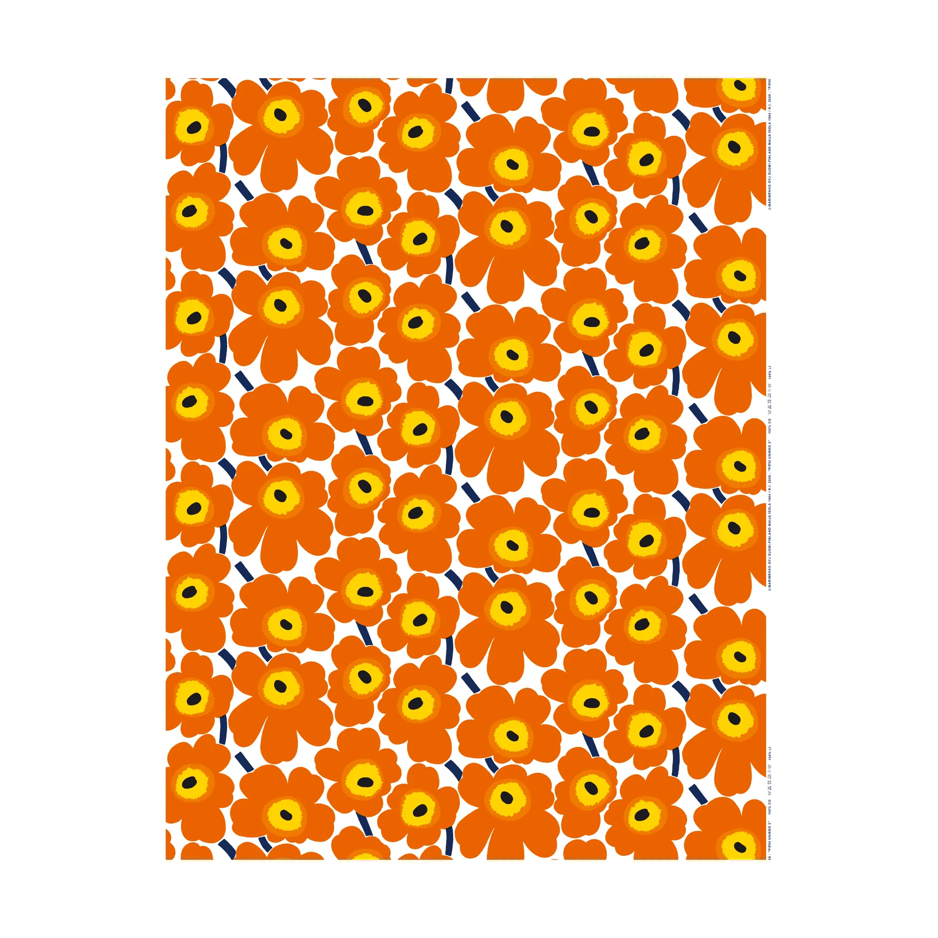 Tela cerata Pieni Unikko, Arancio Marimekko