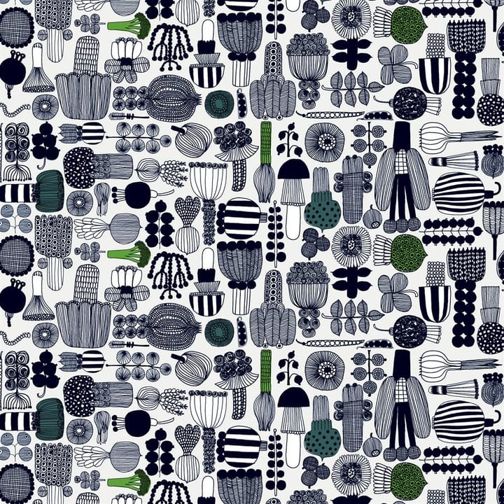 Tela cerata Puutarhurin Parhaat, nero-verde Marimekko