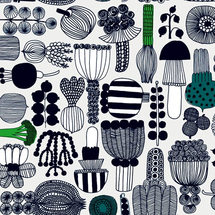 Tela cerata Puutarhurin Parhaat, nero-verde Marimekko