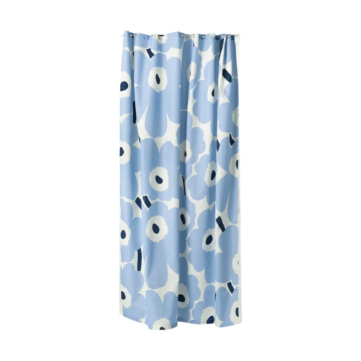 Tenda doccia Marimekko Unikko - Bianco sporco, azzurro chiaro, blu navy, 180x200 cm - Marimekko