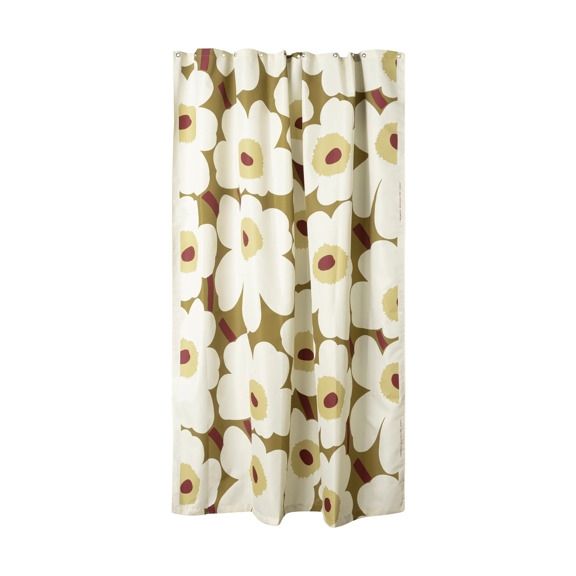 Tenda doccia Marimekko Unikko, Green umber-cream Marimekko