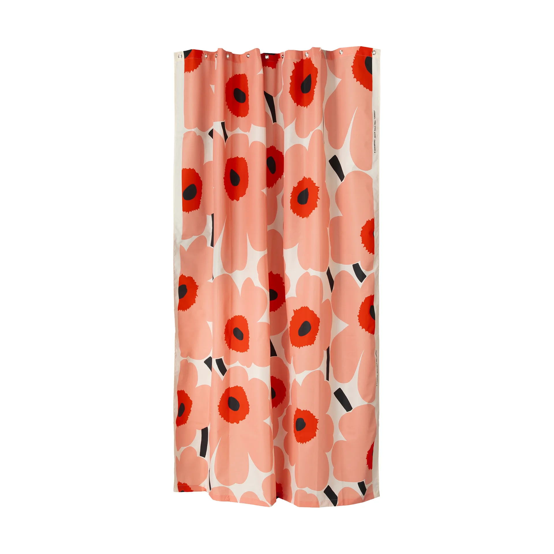 Tenda doccia Marimekko Unikko, Offwhite-coral-red-charcoal Marimekko