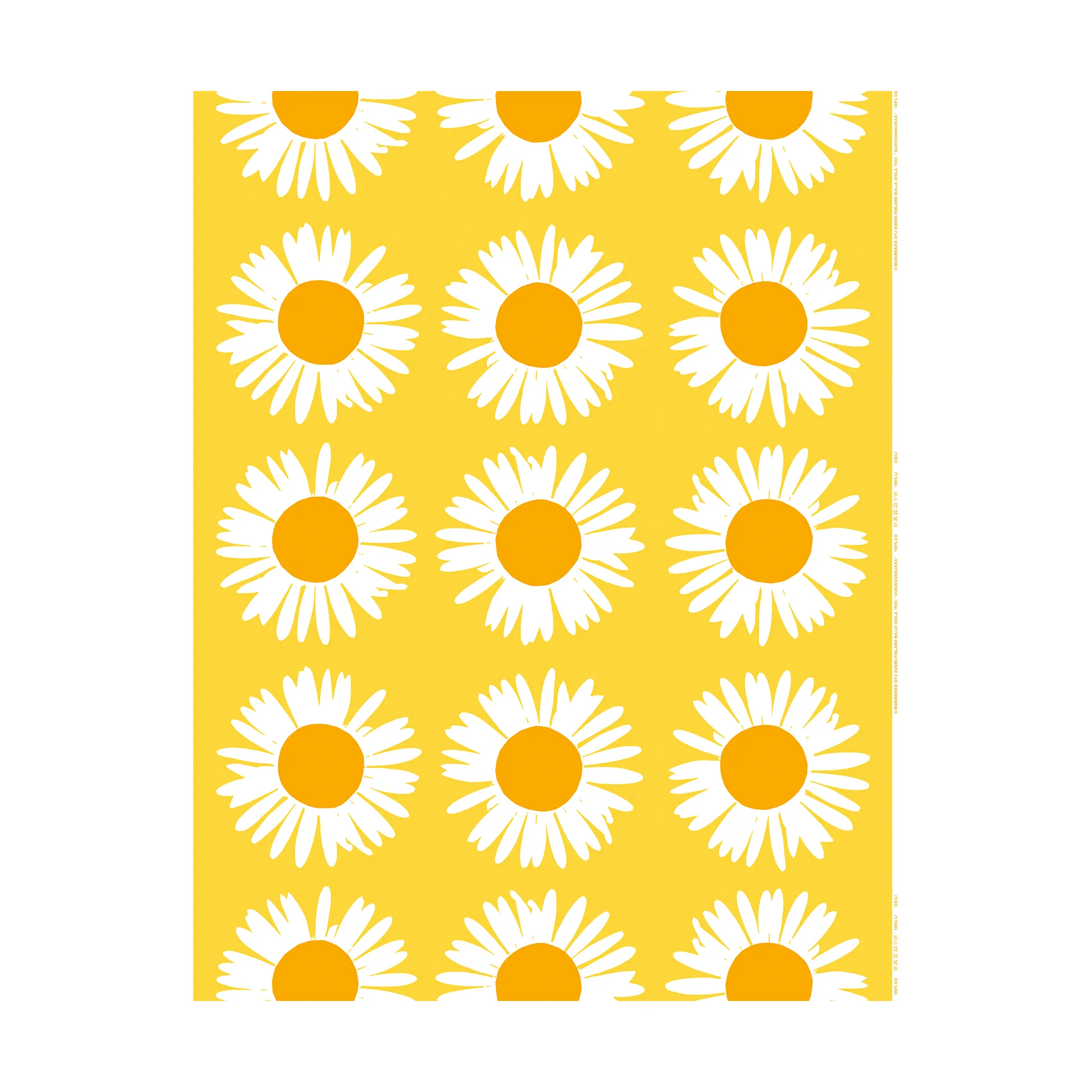 Tessuto Auringonkukka, Giallo, lino Marimekko