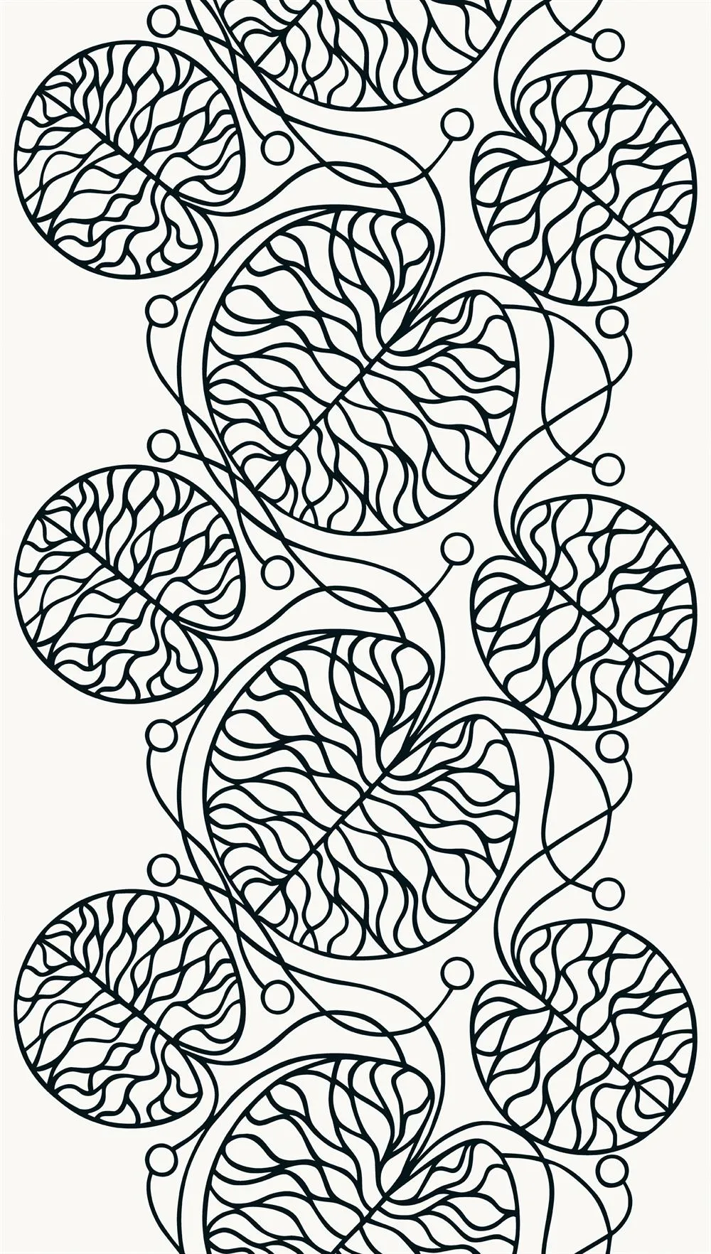 Tessuto Bottna, nero-bianco Marimekko
