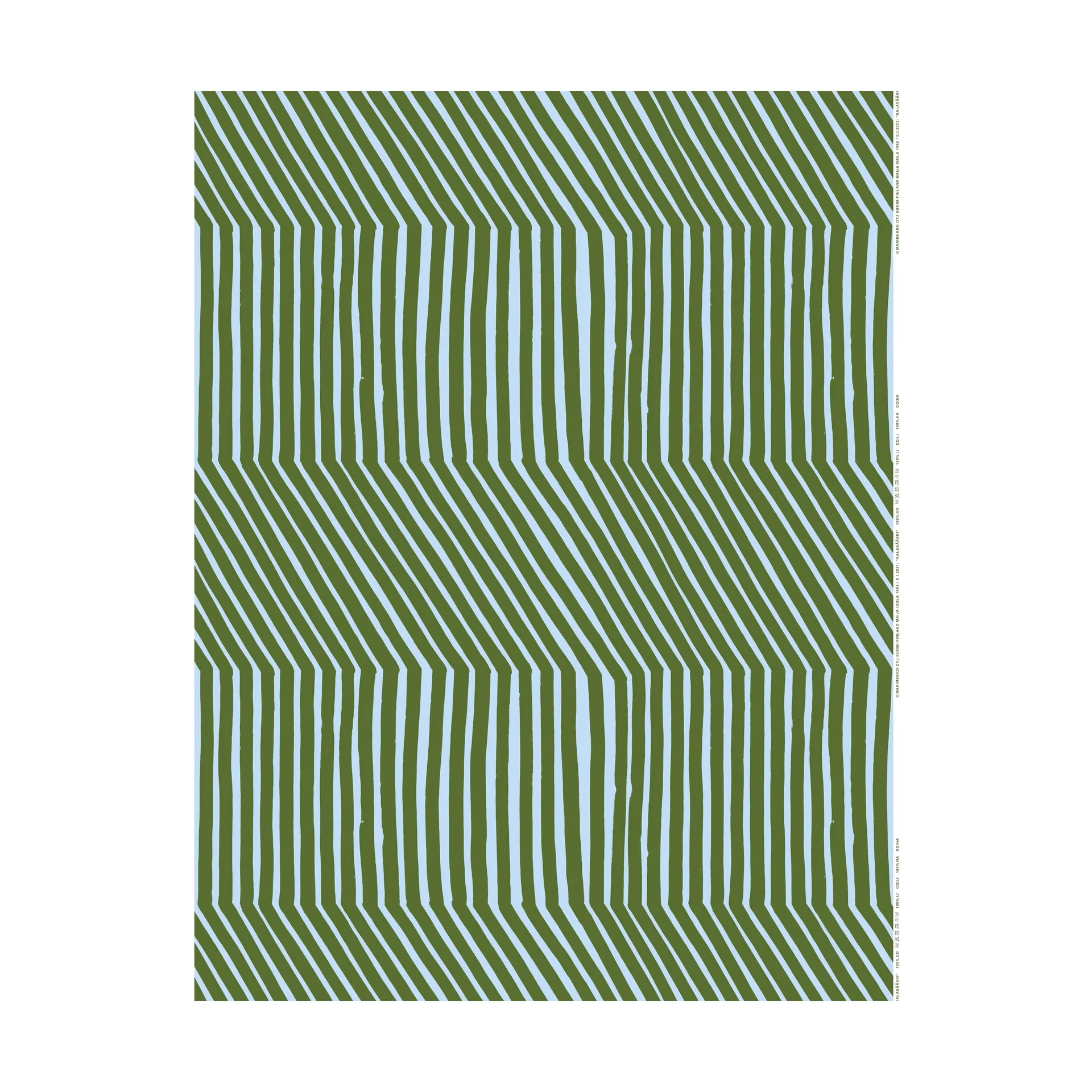 Tessuto di cotone Kalasääski, Forest green-light blue Marimekko
