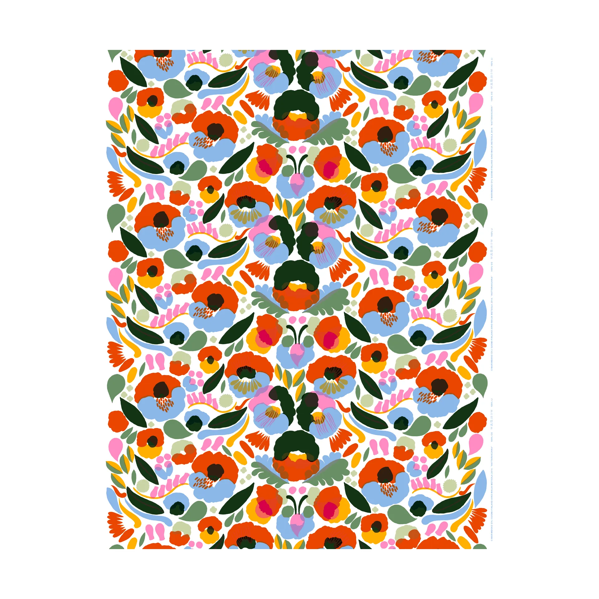 Tessuto Hattarakukka, Rosso Marimekko