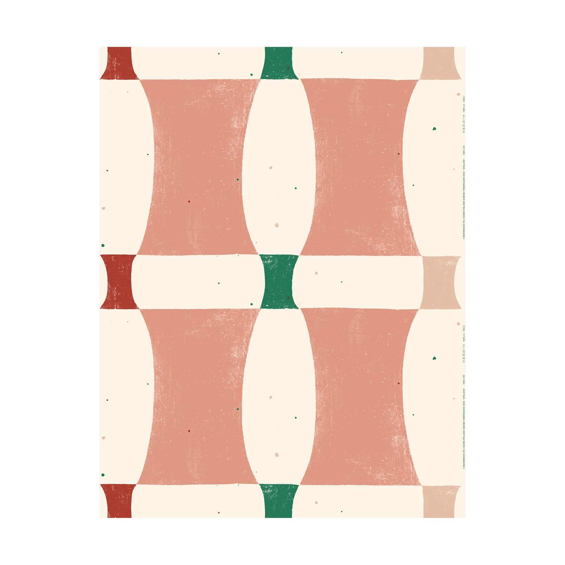 Tessuto in cotone Atalaya, Cotton-peach-red Marimekko