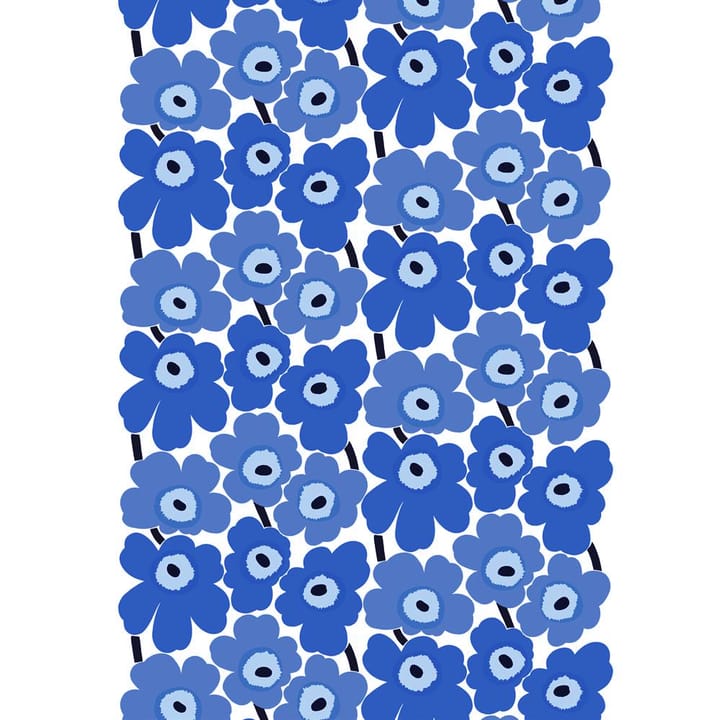 Tessuto in cotone Pieni Unikko, bianco-blu Marimekko