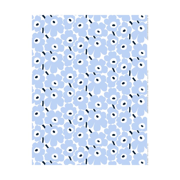 Tessuto in cotone Pieni Unikko - White-light blue-dark blue - Marimekko