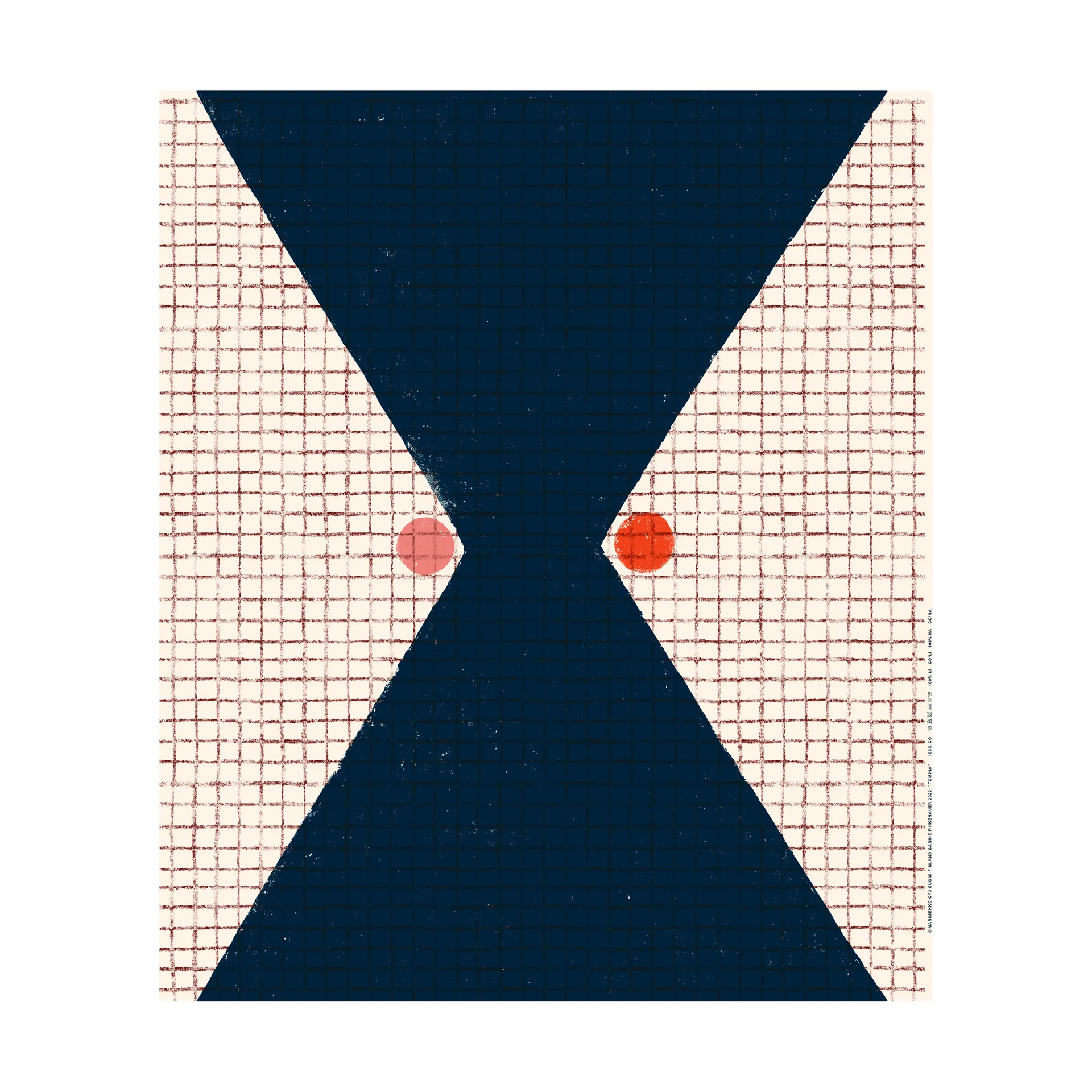 Tessuto in cotone Tomina, Cotton-blue-red Marimekko