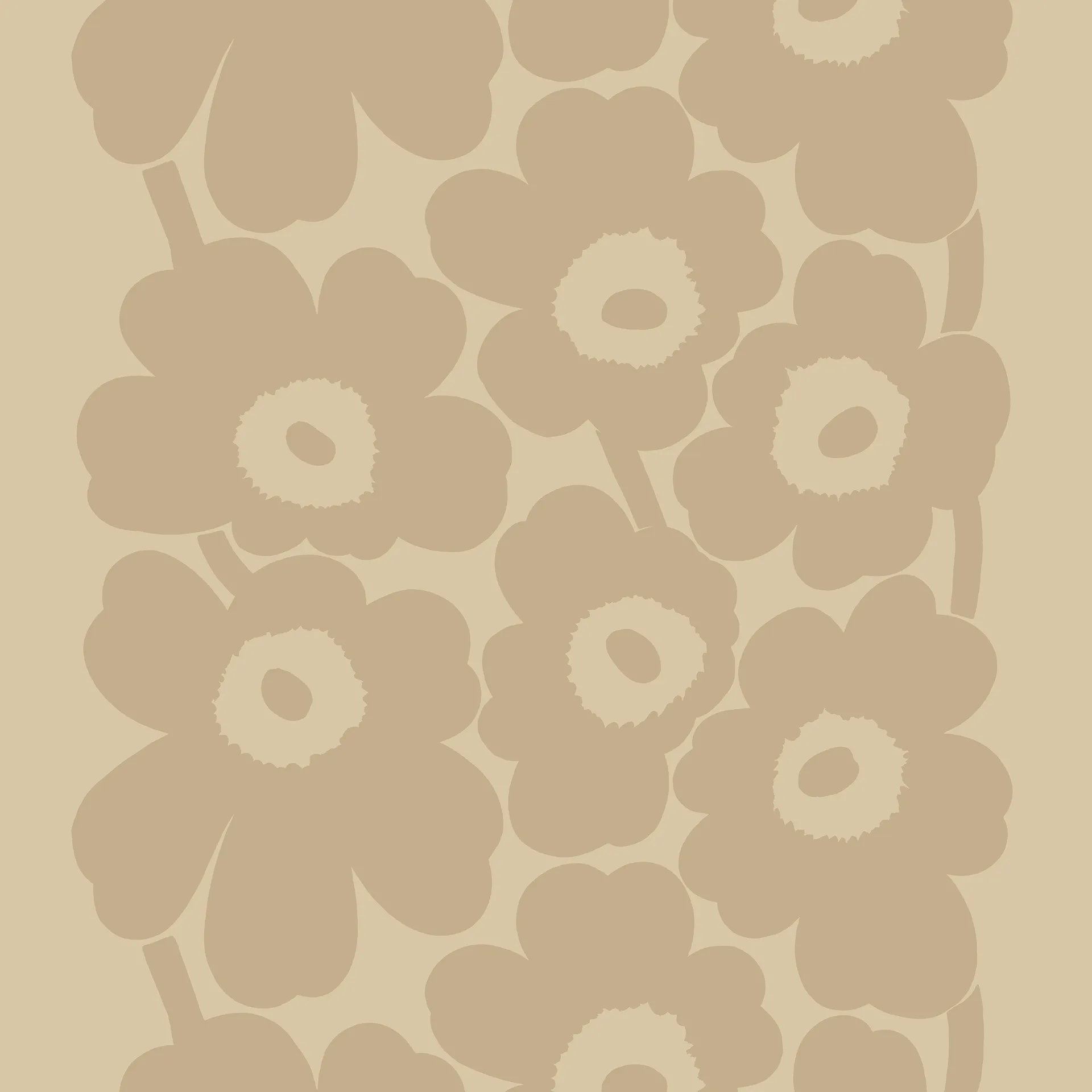 Tessuto in lino Unikko, beige Marimekko