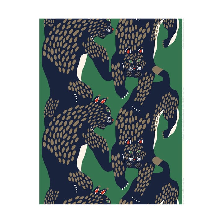 Tessuto in Panama Ilves, Green-blue-light brown Marimekko