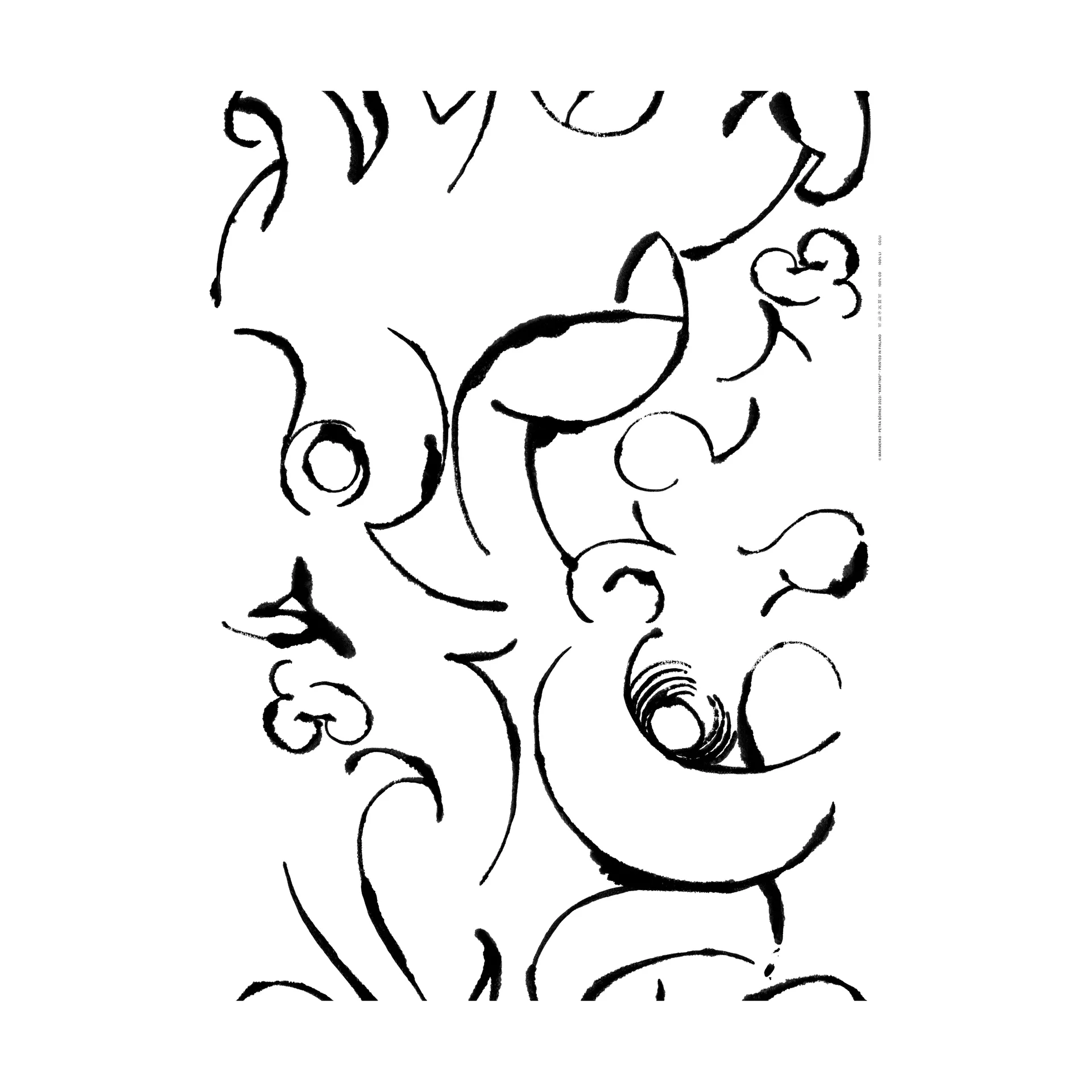 Tessuto Kraftmo, Bianco-nero Marimekko