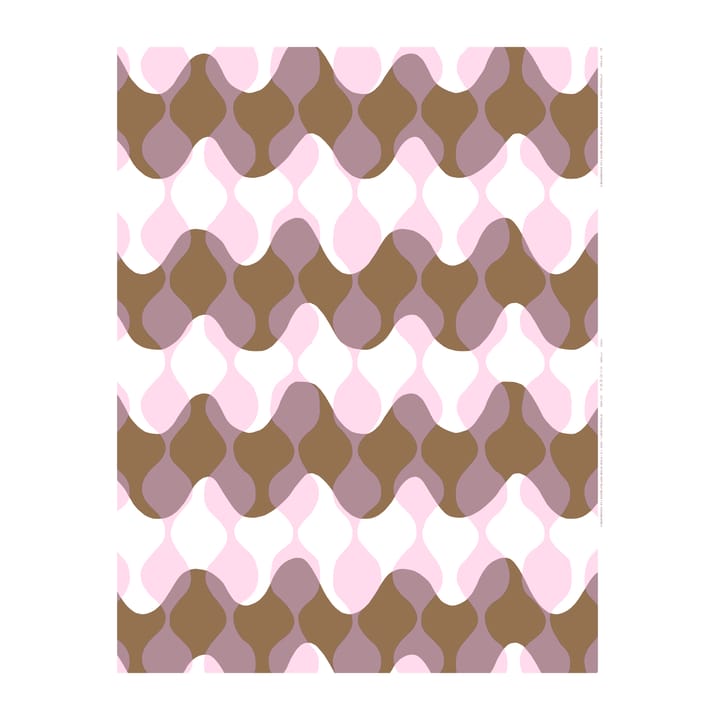 Tessuto Lokki Pergola, Bianco-viola-marrone Marimekko