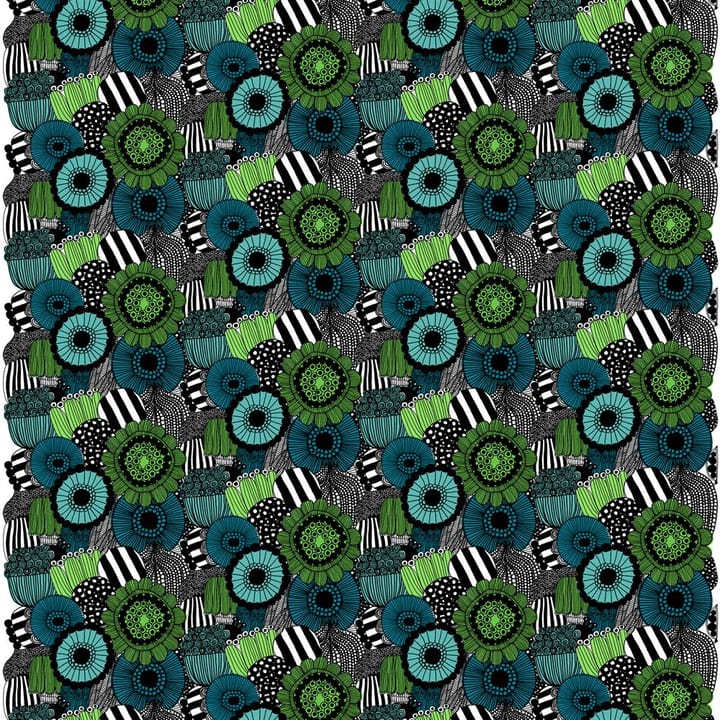 Tessuto Pieni Siirtolapuutarha  - blu-verde (100 anni Finlandia) - Marimekko