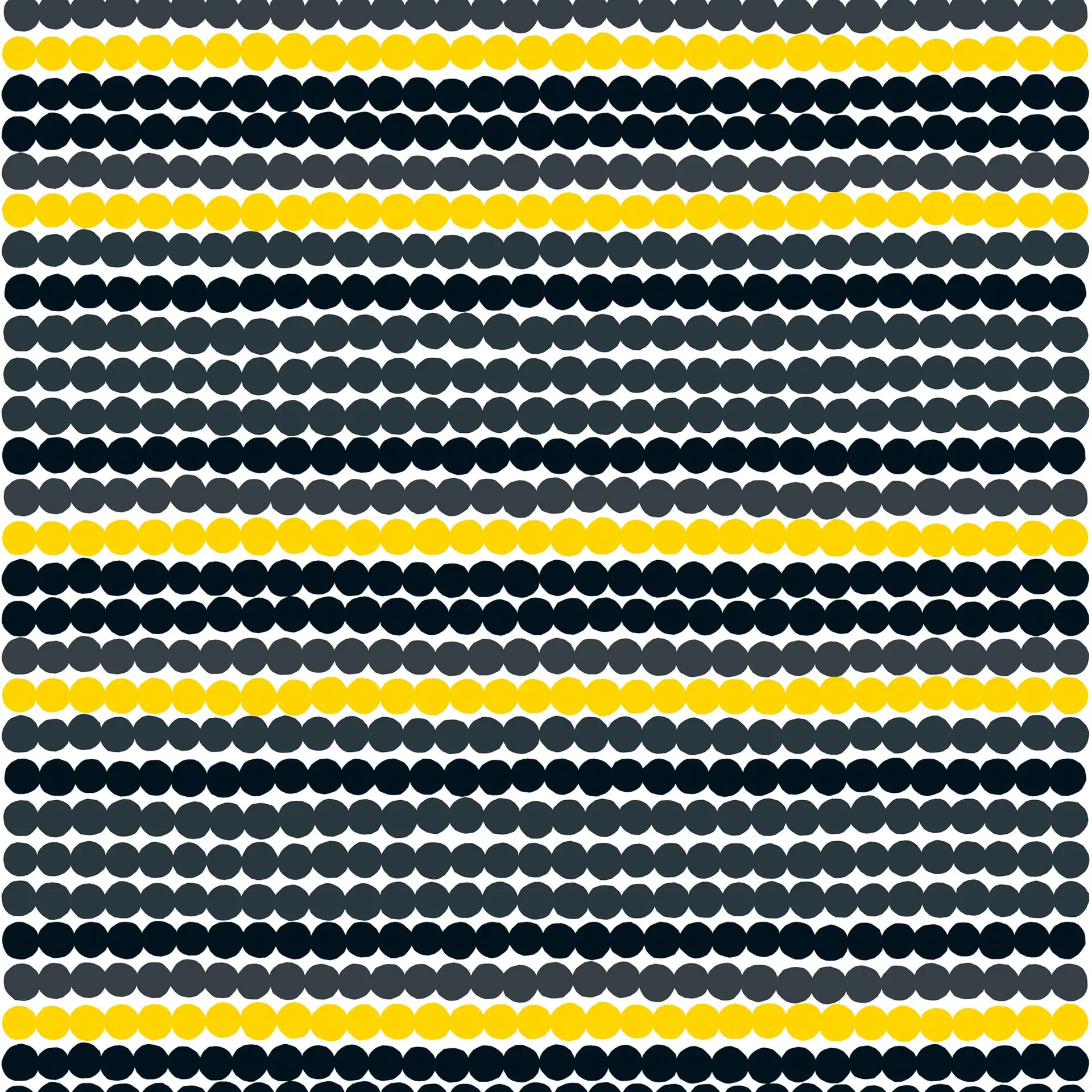 Tessuto Räsymatto, giallo-nevo Marimekko