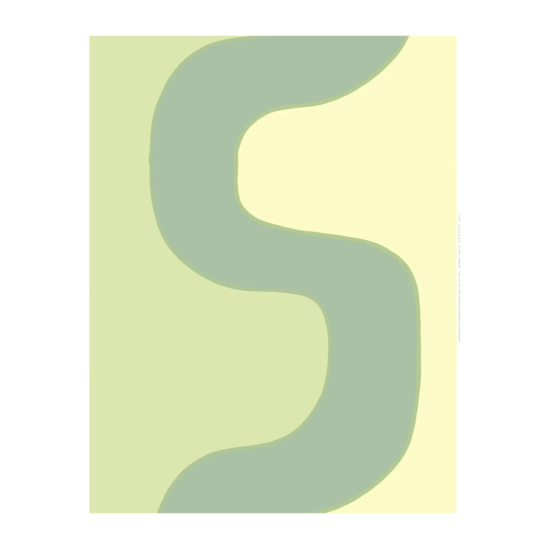 Tessuto Seireeni, Verde-oro Marimekko